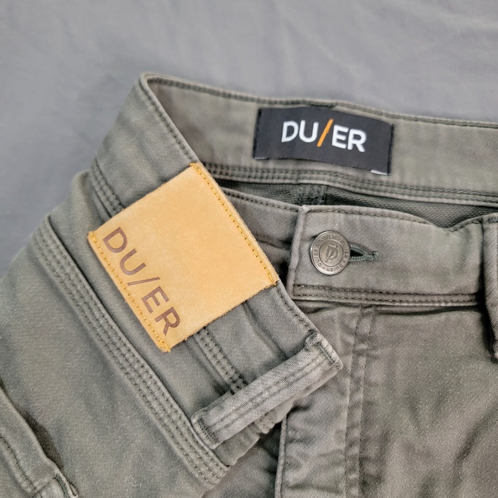 DU/ER Duer Shorts Men's 38 Green No Sweat Slim Fit N2X Stretch 5 Pocket Casual‎